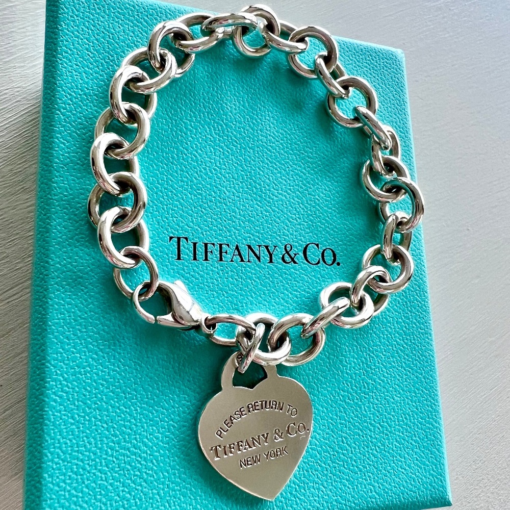 Return to Tiffany & Co. Heart Tag Bracelet 7.5” 925 Sterling Silver